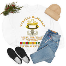 Load image into Gallery viewer, Unisex Heavy Blend Crewneck Sweatshirt - Army - Jumping Mustangs w DUI - ABN Basic - 1st Bn 8th Cav w VN