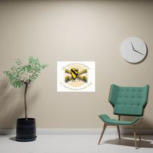Load image into Gallery viewer, Horizontal Matte Poster - 1st Cavalry Division, 1st Heavy Brigade Combat Team - Ironhorse w Brass Background X 300