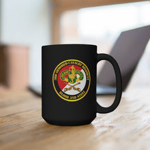Load image into Gallery viewer, Black Mug 15oz - Army - 3rd Armored Cavalry Regiment DUI - Red White - Blood and Steel