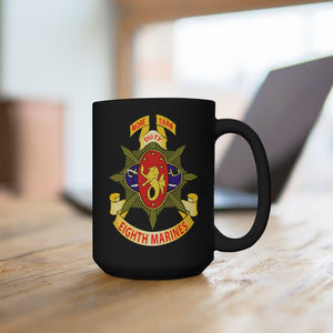 Black mug 15oz -  USMC - 8th Marine Regiment - More Than Duty wo Txt