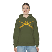 Load image into Gallery viewer, Unisex Heavy Blend Hooded Sweatshirt - Army - 24th Infantry Regiment Branch Wo Txt