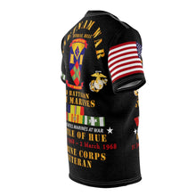 Load image into Gallery viewer, Unisex AOP Tee - USMC - Vietnam War Veteran - 2nd Battalion, 5th Marines - Battle of Hue - 31 Jan 1968 – 2 Mar 1968 - w CAR VN SVC