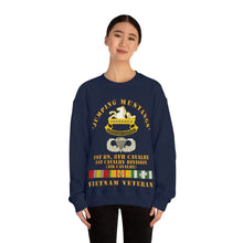 Load image into Gallery viewer, Unisex Heavy Blend Crewneck Sweatshirt - Army - Jumping Mustangs w DUI - ABN Basic - 1st Bn 8th Cav w VN