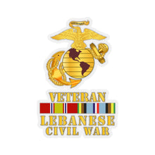 Load image into Gallery viewer, Kiss-Cut Stickers - USMC - EGA -Lebanese Civil War Vet w AFEM SVC