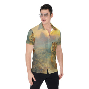 Painted Tree - Tiger in the Mist - All-Over Print Men's Shirt