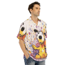 Load image into Gallery viewer, Painted Tree - Teddy Puppy - All-Over Print Men's Hawaiian Shirt With Button Closure