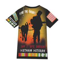 Load image into Gallery viewer, All-Over Print Men's O-Neck T-Shirt | Cotton - Vietnam Veteran, Scout Dog - SFC Dobson/SAM