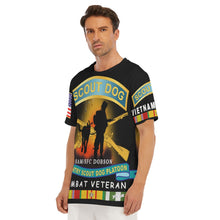Load image into Gallery viewer, All-Over Print Men's O-Neck T-Shirt | Cotton - Vietnam Veteran, Scout Dog - SFC Dobson/SAM