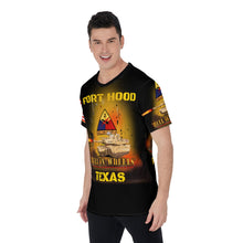 Load image into Gallery viewer, All-Over Print Men's O-Neck T-Shirt - 2nd Armored Division - Fort Hood, TX Main Battle Tank - M1A1 - Hell on Wheels