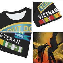 Load image into Gallery viewer, All-Over Print Men's O-Neck T-Shirt | Cotton - Vietnam Veteran, Scout Dog - SFC Dobson/SAM