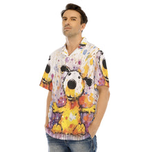 Load image into Gallery viewer, Painted Tree - Teddy Puppy - All-Over Print Men's Hawaiian Shirt With Button Closure