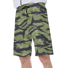 Load image into Gallery viewer, All-Over Print Men's Beach Shorts - Tiger Stripe Jungle Camouflage