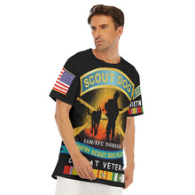 Load image into Gallery viewer, All-Over Print Men's O-Neck T-Shirt | Cotton - Vietnam Veteran, Scout Dog - SFC Dobson/SAM