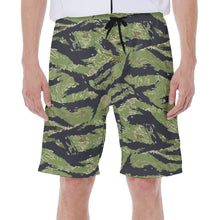 Load image into Gallery viewer, All-Over Print Men's Beach Shorts - Tiger Stripe Jungle Camouflage