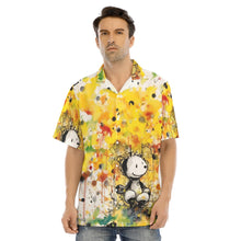 Load image into Gallery viewer, Painted Tree - Silly Cat - All-Over Print Men's Hawaiian Shirt With Button Closure