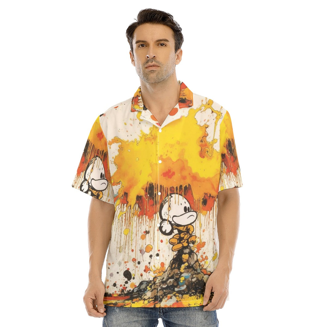 Painted Tree - Stacked Mouse - All-Over Print Men's Hawaiian Shirt With Button Closure