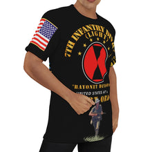 Load image into Gallery viewer, All-Over Print Men's O-Neck T-Shirt - Army - 7th Infantry Division - Bayonet Division - Fort Ord, CA