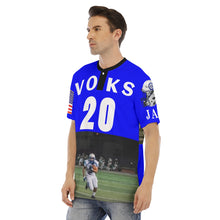 Load image into Gallery viewer, All-Over Print Men's Football Jersey With Button Closure - Lanier VOKS JAY #20