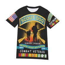 Load image into Gallery viewer, All-Over Print Men's O-Neck T-Shirt | Cotton - Vietnam Veteran, Scout Dog - SFC Dobson/SAM
