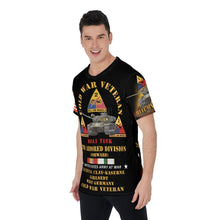 Load image into Gallery viewer, All-Over Print Men's O-Neck T-Shirt - Cold War Vet - 2nd Armored Division - Lucius D. Clay Kaserne, Garlstedt, Germany - M60A1 Tank w COLD SVC X 300