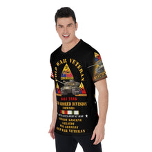 Load image into Gallery viewer, All-Over Print Men's O-Neck T-Shirt - Cold War Vet - 2nd Armored Division - Garlstedt, Germany - M60A1 Tank