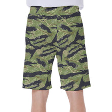 Load image into Gallery viewer, All-Over Print Men's Beach Shorts - Tiger Stripe Jungle Camouflage