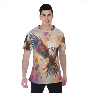 Painted Tree - Red Eagle - All-Over Print Men's T-shirt | Birdseye
