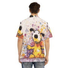 Load image into Gallery viewer, Painted Tree - Teddy Puppy - All-Over Print Men's Hawaiian Shirt With Button Closure