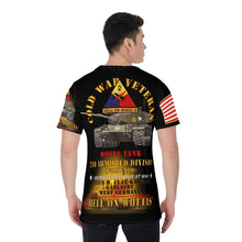 Load image into Gallery viewer, All-Over Print Men's O-Neck T-Shirt - Cold War Vet - 2nd Armored Division - Lucius D. Clay Kaserne, Garlstedt, Germany - M60A1 Tank w COLD SVC X 300