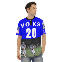 Load image into Gallery viewer, All-Over Print Men's Football Jersey With Button Closure - Lanier VOKS JAY #20