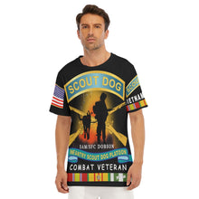 Load image into Gallery viewer, All-Over Print Men's O-Neck T-Shirt | Cotton - Vietnam Veteran, Scout Dog - SFC Dobson/SAM