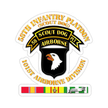 Load image into Gallery viewer, Kiss-Cut Stickers - Army - 58th Infantry Platoon - Scout Dog - w VN SVC