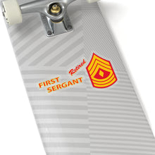 Load image into Gallery viewer, Kiss-Cut Stickers - USMC - E8 - First Sergeant (1SG) - Retired X 300