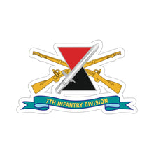 Load image into Gallery viewer, Kiss-Cut Stickers - Army - 7th Infantry Division - DUI w Br - Ribbon X 300