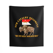 Load image into Gallery viewer, Indoor Wall Tapestries - Army - 9th Cavalry Regiment - Buffalo Soldiers w 9th Cav Guidon
