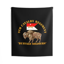 Load image into Gallery viewer, Indoor Wall Tapestries - Army - 9th Cavalry Regiment - Buffalo Soldiers w 9th Cav Guidon