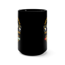 Load image into Gallery viewer, Black Mug 15oz - Army - 101st Airborne Division "Screaming Eagles" - Jumpmaster Airborne Badge w Vietnam Service Ribbons Sides