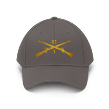 Load image into Gallery viewer, Unisex Twill Hat - 1st Battalion, 41st Infantry Regiment with Infantry Branch without Text - Direct to Garment (DTG) - Printed
