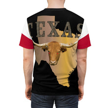 Load image into Gallery viewer, AOP - Shirt - Texas - Rattler Skin -Texas State Map w Longhorn