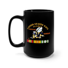Load image into Gallery viewer, Black Mug 15oz - Navy - Seabee - Vietnam Veteran - Step VN VET