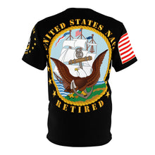 Load image into Gallery viewer, Unisex All Over Print - Navy - Radioman Rating - Retired with Navy Emblem and American Sailor