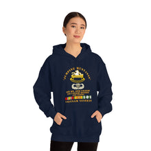 Load image into Gallery viewer, Unisex Heavy Blend Hooded Sweatshirt - Army - Jumping Mustangs w DUI - ABN Basic - 1st Bn 8th Cav w VN