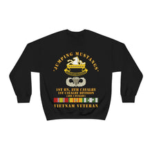 Load image into Gallery viewer, Unisex Heavy Blend Crewneck Sweatshirt - Army - Jumping Mustangs w DUI - ABN Basic - 1st Bn 8th Cav w VN