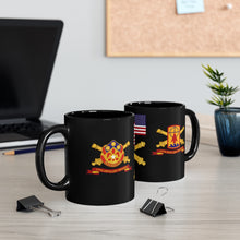 Load image into Gallery viewer, Black mug 11oz - Army 57th Artillery Brigade - DUI with Branch - 57th Artillery Brigade - SSI w Branch - Ribbon