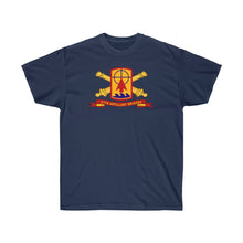 Load image into Gallery viewer, Unisex Ultra Cotton Tee - Army - 57th Artillery Brigade - Shoulder Sleeve Insignia (SSI) with Artillery Branch and Ribbon - American Patriot