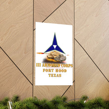 Load image into Gallery viewer, Premium Matte vertical posters - Army - III Armored Corps - M1A1 - M2 Bradely Firing - Fort Hood Texas X 300