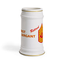 Load image into Gallery viewer, Beer Stein Mug - USMC - E8 - First Sergeant (1SG) - Retired X 300