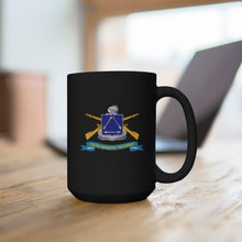 Load image into Gallery viewer, Black Mug 15oz - Army - 180th Infantry Regiment w Br - Ribbon X 300