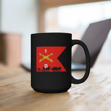 Load image into Gallery viewer, Black Mug 15oz - Union Army - Bravo Battery 1st Rhode Island Light Artillery with Guidon in Back