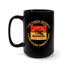 Load image into Gallery viewer, Black Mug 15oz - USMC - 11th Marine Regiment - The Cannon Cockers